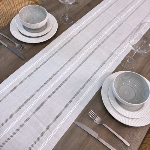 Chemin de table coton blanc
