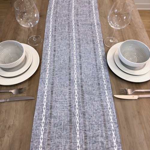 Chemin de table coton bleu