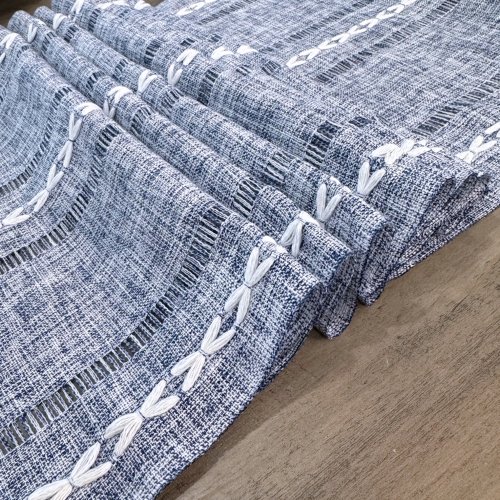 Chemin de table coton bleu