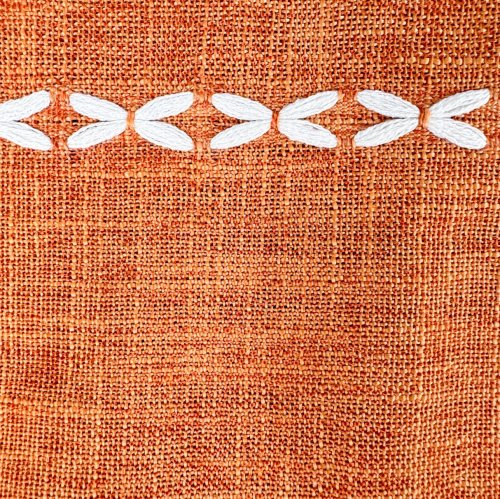 Nappe tissé à la main en lin, orangé