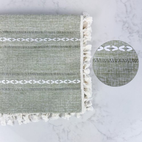 Nappe tissé à la main, 140cm x 180 cm  sauge