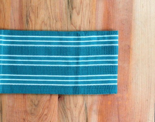 Linge à vaisselle tissé à la main, vert lignée