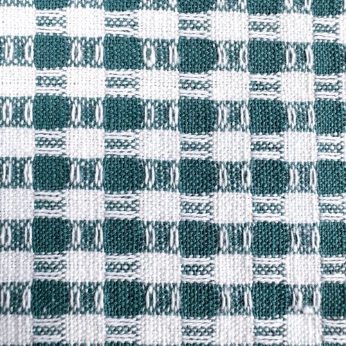 Linge à vaisselle tissé à la main, vert à carreau