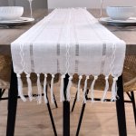 Chemin de table coton blanc