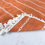 Nappe tissé à la main en lin, orangé