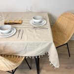 Nappe en lin tissé à la main 138cm x 198cm